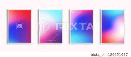 Gradient backgrounds vector set. soft tender orange, red, white and blue colours abstract background for app, web design, webpages, banners, greeting cards. vector design. 129551457