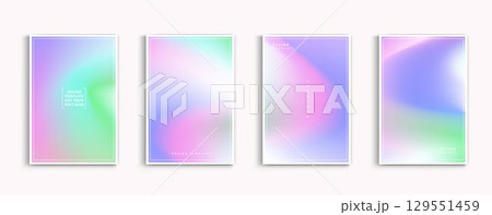 Pastel gradient backgrounds vector set. soft tender green, pink, white and blue colours abstract background for app, web design, webpages, banners, greeting cards. Vector design. 129551459