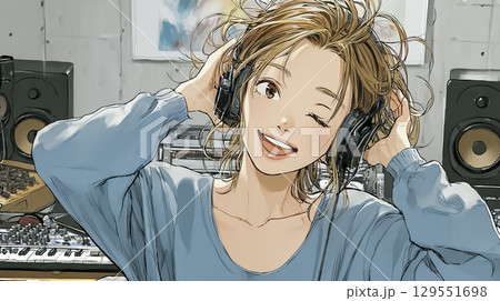 美優シリーズ：AI音楽生成でノリノリな女性 129551698