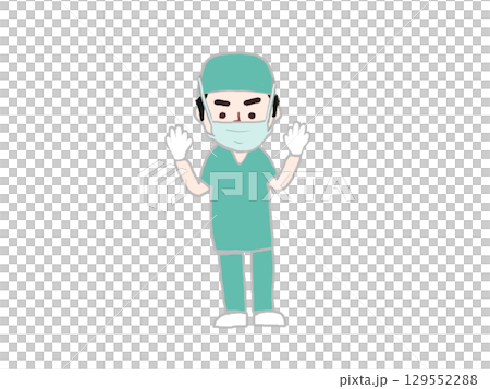 Illustration of a doctor in the operating room Illustration of a doctor in the operating room 129552288