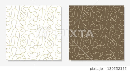 Abstract pattern of evenly spaced curving lines forming intricate decorative layout. Vector illustration. 129552355