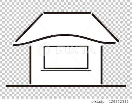 Flat design of a house with a roof Flat design of a house with a roof 129552511