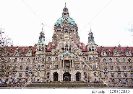 New Town Hall in Hanover, Germany, historic landmark and tourist attraction 129552820