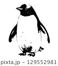 ビンテージ風の手描きのペンギン 129552981