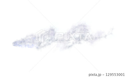 White smoke exhaust emission with transparent background isolated overlay for pollution or industrial effect in compositions 129553001