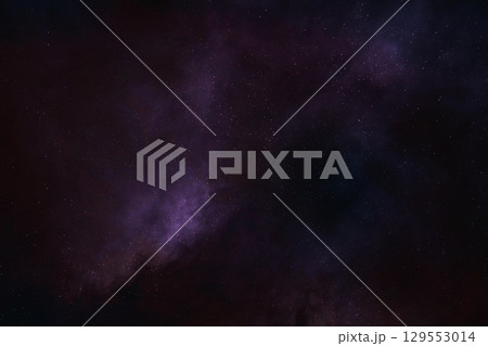 Amazing starry sky at night. Nebula and galaxy. 129553014