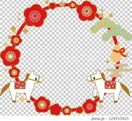 New Year's card frame materials for the Year of the Horse New Year's card frame materials for the Year of the Horse 129553023