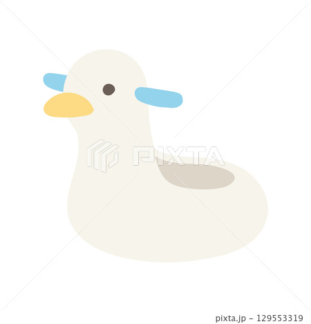 アヒルの形をしたかわいいおまるのイラスト 129553319