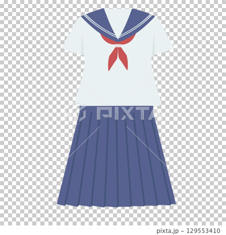 Sailor suit summer clothing illustration 129553410