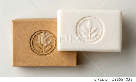 Sustainable packaging enhances appeal of natural soap bars, showcasing eco friendly design and minimal waste 129554035