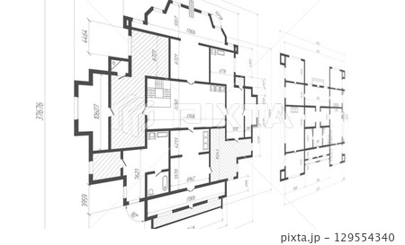 Architectural plan .House plan project .Engineering design .Industrial construction of houses .illustration. Architectural plan .House plan project .Engineering design .Industrial construction of houses .illustration. 129554340