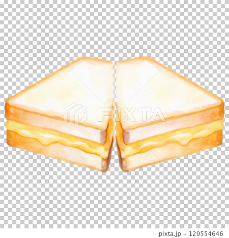Delicious food illustration of sandwich with cheese and bread clipart isolated on transparency background 129554646