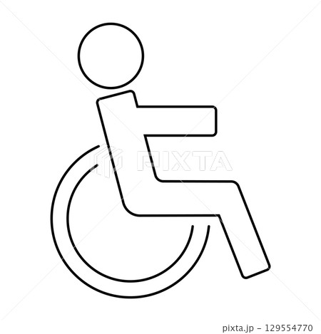Wheelchair accessibility symbol with universal design icon in black and white Wheelchair accessibility symbol with universal design icon in black and white 129554770
