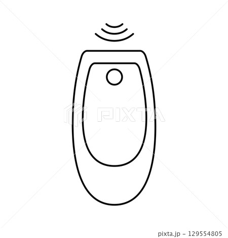 Abstract drawing of handheld electronic device with sound waves 129554805