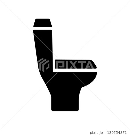Minimalistic black toilet icon on white background 129554871