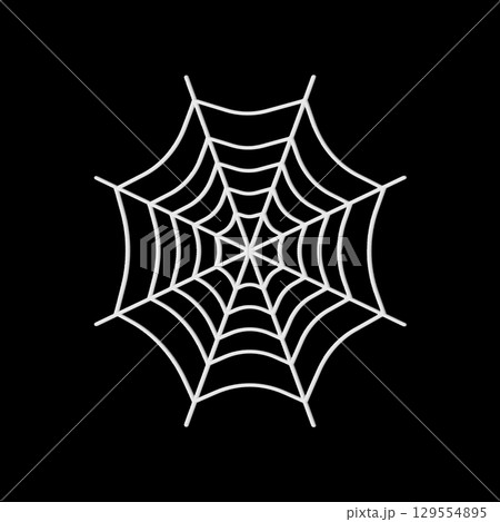 Intricate spider web on black background Intricate spider web on black background 129554895