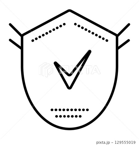 Security shield, black line vector icon, computer and internet safety sign Security shield, black line vector icon, computer and internet safety sign 129555019