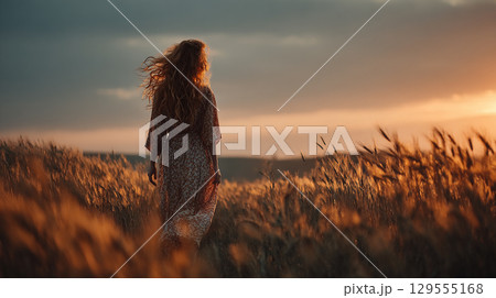 穏やかな夕暮れの風景 129555168