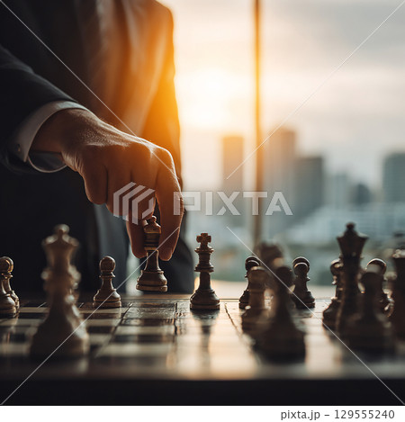 ビジネスの成功を象徴するチェス 129555240