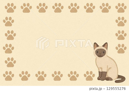 フレーム素材　猫　シャム猫 129555276
