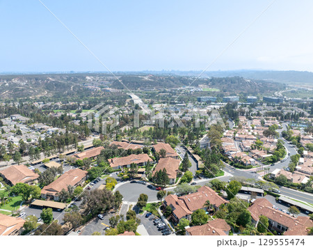 Aerial view of Del Mar Neighborhood, San Diego County 129555474