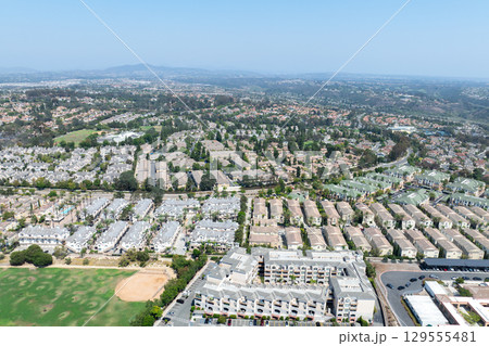 Aerial view of Del Mar Neighborhood, San Diego County 129555481