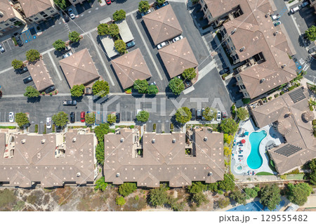 Aerial view of Del Mar Neighborhood, San Diego County 129555482