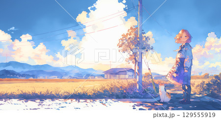 木を植える女の子 129555919