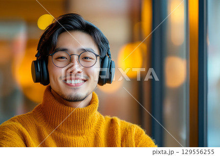 A dragonfly rests on a white lily in a tranquil pond. The vibrant, peaceful scene showcases nature calm beauty with soft reflections and delicate wings 129556255