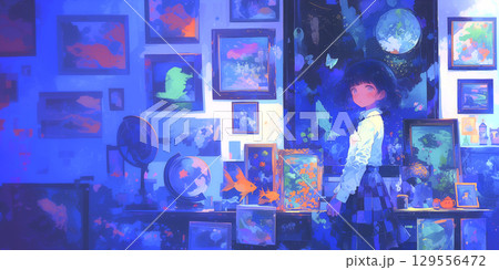 物思いにふける女の子 物思いにふける女の子 129556472