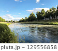 River with a bridge in the background 129556858