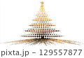 Golden christmas tree made of dots with star on top for holiday decoration 129557877