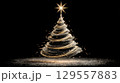 Glowing christmas tree with star design for holiday decorations and greeting cards 129557883