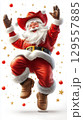 Joyful santa in cowboy attire celebrating christmas with stars and ornaments 129557885