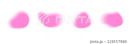 Y2k aura blobs with soft pink gradient shapes for retro aesthetic designs and nostalgic backgrounds. Blurred organic forms with fuzzy edges for trendy dreamy digital art or web graphics. 129557980