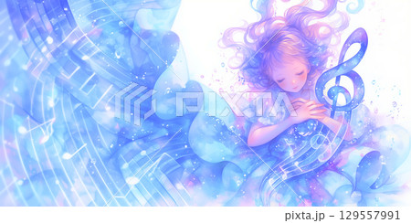 音楽を愛する女の子 129557991