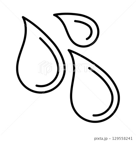 Water drops icon. Aqua or liquid thin line illustration. 129558241
