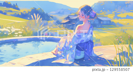 くつろぐ女の子 くつろぐ女の子 129558507