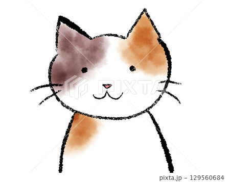 おすまし三毛猫 ゆるい 129560684