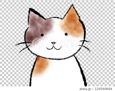 おすまし三毛猫 ゆるい 129560684