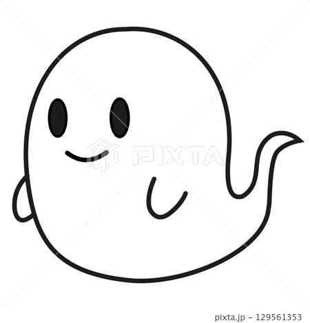 シンプルでかわいいおばけのイラスト 129561353
