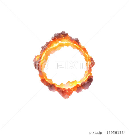 マグマの円形エフェクト、装飾、素材、囲い、背景なし 129561584