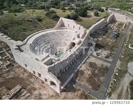 Restored bouleuterion of Patara with marble cavea and portico in Antalya, Turkey Restored bouleuterion of Patara with marble cavea and portico in Antalya, Turkey 129561710