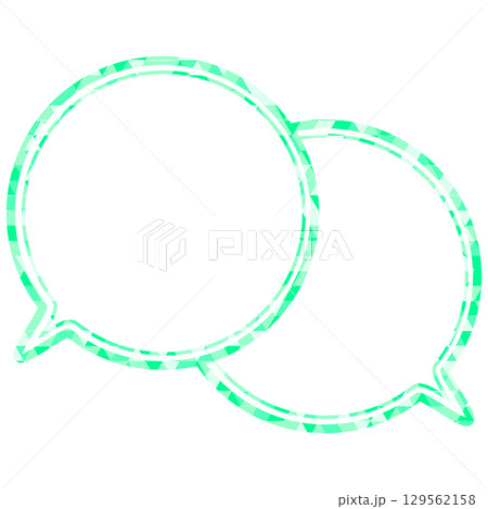ステンドグラス風吹き出し　三角形模様　重なる会話 129562158