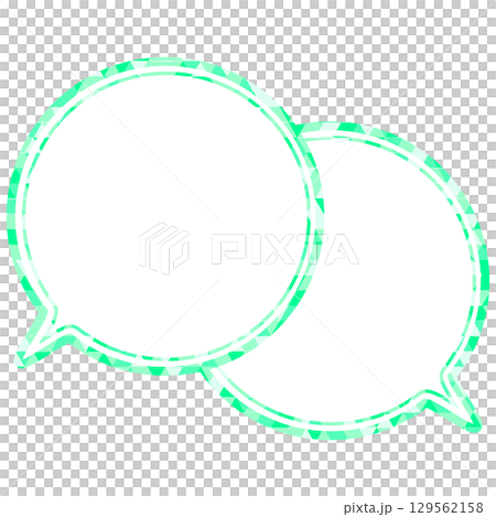 ステンドグラス風吹き出し　三角形模様　重なる会話 129562158