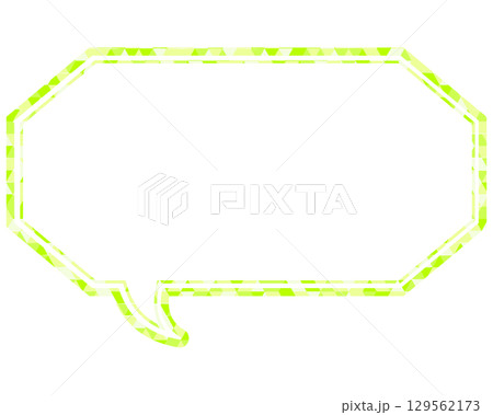 ステンドグラス風吹き出し　三角形模様　細長い八角形 129562173