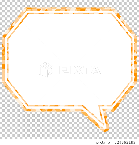 彩色玻璃風格的對話泡泡，三角形圖案，八角形，有角 129562195