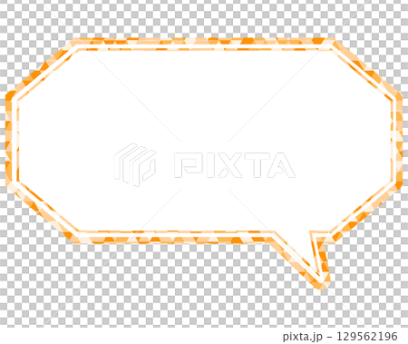 彩色玻璃風格的對話泡泡，三角形圖案，細長的八邊形 129562196