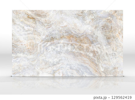 White gold Onyx marble tile texture 129562419
