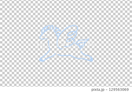 Simple Pegasus illustration in blue 129563069